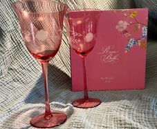 Pink Wine Glasses Pair - Rosa Belle