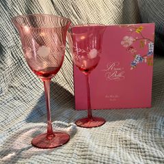 Pink Wine Glasses Pair - Rosa Belle