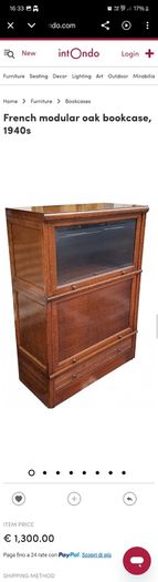 1940's Antique French oak/walnut modular bookcase/display unit..