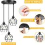 Pendant Light Hanging Lamp Fixture - 3-Light Vintage Hanging Ceiling Light Fixtures Black Metal Industrial Pendant Lighting Shade for Farmhouse Kitchen Dining Room (FREE POSTAGE) Image 4