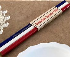 Vintage set of three Queen Elizabeth II souvenir pencils