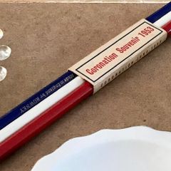 Vintage set of three Queen Elizabeth II souvenir pencils
