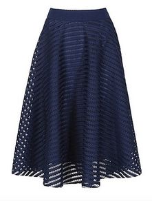 Good-Feeling For Women Izabel London Stripe Midi Skirt Mesh Navy