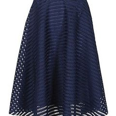 Good-Feeling For Women Izabel London Stripe Midi Skirt Mesh Navy