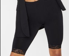 Pretty Little Thing black lace bicycle shorts size 8 brand new