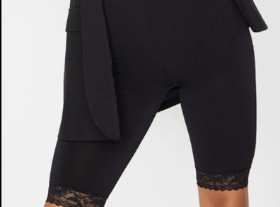 Pretty Little Thing black lace bicycle shorts size 8 brand new