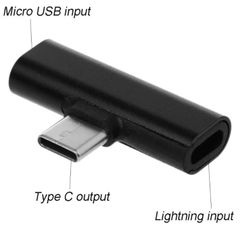 8pin iPhone, Micro USB Female to Type C USB-C Male Adapter Charging Converter