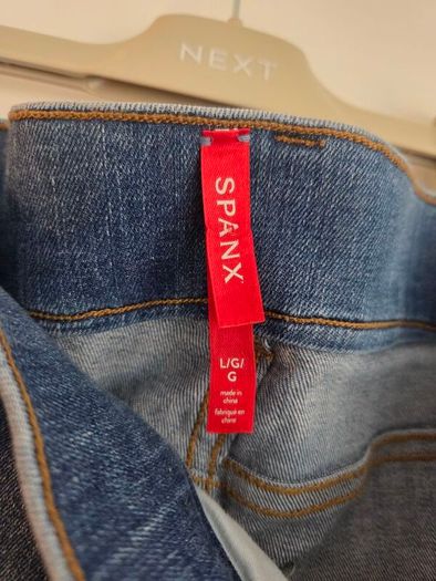 Large, High Waisted Spanx Mid-Blue Denim Shaping Jeans