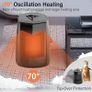 800W Energy Efficient Electric Heater with 3 Modes, 70 Degree Oscillation Fan Heater with Overheat Tip Over Protection, Low Energy Ceramic Plug in Heater, Portable Heater for Home office Image 2