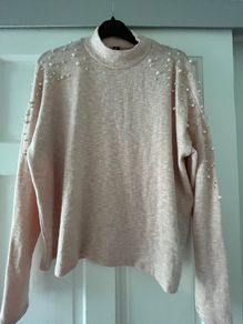 Blush H&M Jumper With Pearl Details