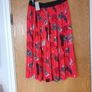 Helen Berman  (London) Red/Black  Pleated Animal Pattern.  S.14.  B.N.W.T Image 2