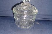 Vintage Hand Cut Jam Bowl with Lid for Sale