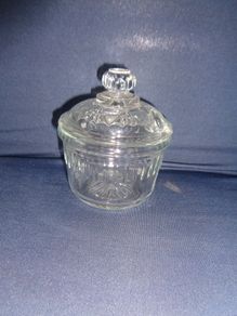 Vintage Hand Cut Jam Bowl with Lid for Sale