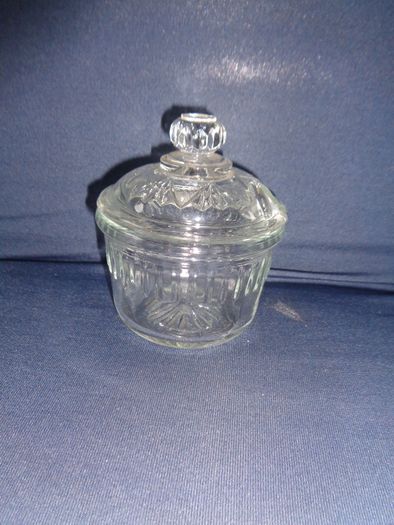Vintage Hand Cut Jam Bowl with Lid for Sale