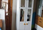 Children Wardrobe with 4 doors, white, with 1 clothes rail, 3 shelves