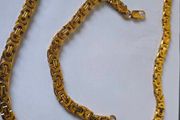 24K Solid Yellow Gold Round Bracelet and chain
