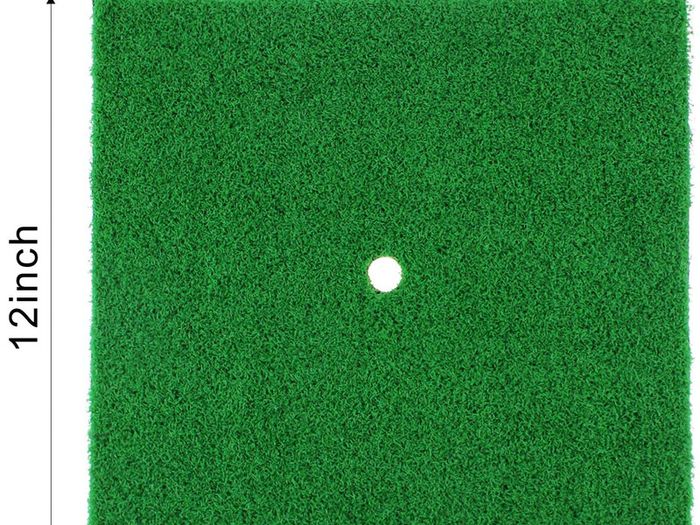 Golf Hitting Mats Indoor/Outdoor SBR Golf Mats with Rubber Tee Holder for Driving Range Practice, Backyard Use - Green, 12 X 12 Inch & 12"X24"