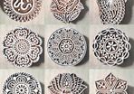 Beautiful Wooden Handmade Printing Block Stamp Block Decorative Textiles Crafts Tattoo 5cm