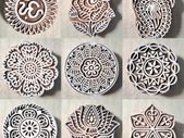 Beautiful Wooden Handmade Printing Block Stamp Block Decorative Textiles Crafts Tattoo 5cm