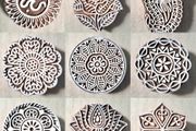 Beautiful Wooden Handmade Printing Block Stamp Block Decorative Textiles Crafts Tattoo 5cm