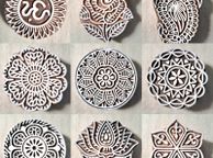 main image for ad Beautiful Wooden Handmade Printing Block Stamp Block Decorative Textiles Crafts Tattoo 5cm