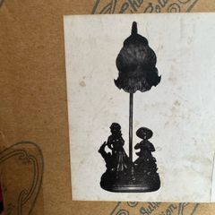lamp metal girl/boy under glass shade. Brand new