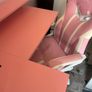 L Shaped Desk with Power Outlets & LED Lights & Pink Gaming Chair for Girls Image 2