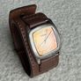 Fossil Wide Cuff Watch | Vintage Style Leather Strap | Brown | Unique Statement Watch Image 2