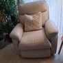 Stunning Harvey Norman Cream Italian Leather Two Seater Sofa & Recliner Image 9