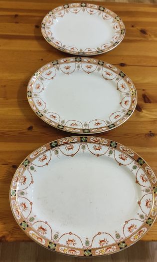 Arklow Pottery Oval Serving Platters - Vintage 1940s Irish China Set of 3