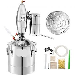 Alcohol Distiller, 30 Liter Alcohol Beverage Distiller, 6.6 Gal Beer Boilers Wine Grappa Spirits, Homemade Brewing Kit