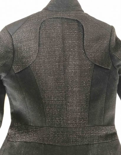 Karen Millen Beautiful Coat Black Grey Tweed