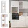 Microwave Cabinet High Gloss White 60x57x207 cm Chipboard Image 8