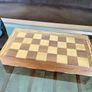 Vintage Marquetry Inlaid Folding Wooden Chess Board Chess Pieces Dice and Counters Image 8