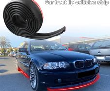 Universal Car Front Bumper Lip Rubber 2.5m/98.43in Bumper Protector Black Bumper Lip Strip Car Side Skirt Direct tailoring