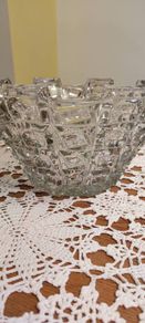 Stunning Libochovice Glassworks C1930s Art Deco Geometric Centre Piece Bowl