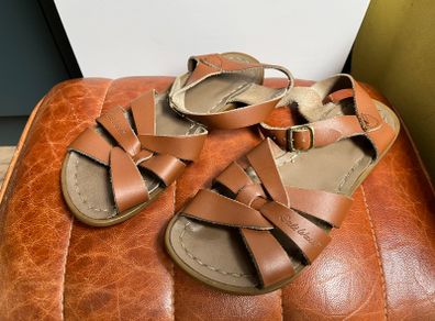 Tan salt-water sandals