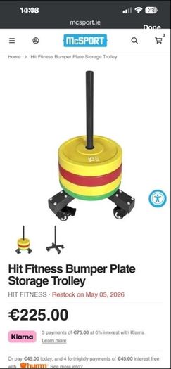 Olympic Bumper Plate Storage - Trolley