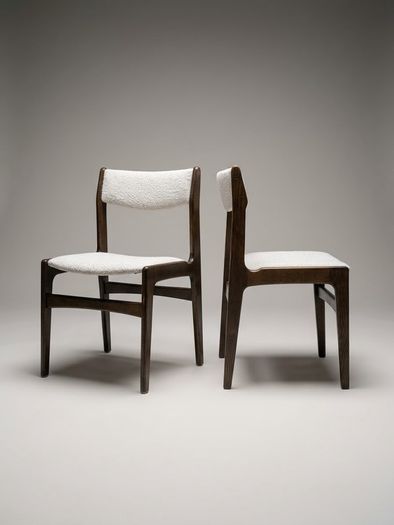 Set of 4 Mid-Century Danish Stained Oak Dining Chairs attributed to Erik Buch.
