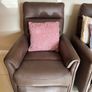 Brown Leather Swivel Recliner Armchair Image 8