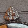Rare beautiful vintage convex mirror with ivy leaves, refurbished Image 3