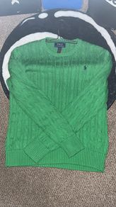 Polo Ralph Lauren Kids Cable-Knit Cotton Jumper Kids 10-12 Yrs Lime