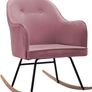 Velvet Rocking Chair with Beech Wood Legs  Modern Armchair for Living Room, Bedroom or Nursery Image 3