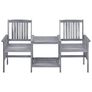 Garden Chairs with Tea Table 159x61x92 cm Solid Acacia Wood Image 2