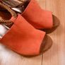 Tamaris Orange Rust Suede Rope Tie Up Platform Wedge Sandals 4UK/37EU Image 3