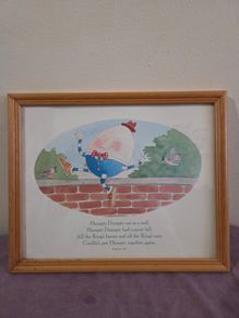 1996 Humpty Dumpty print by Jan Lewis Framed