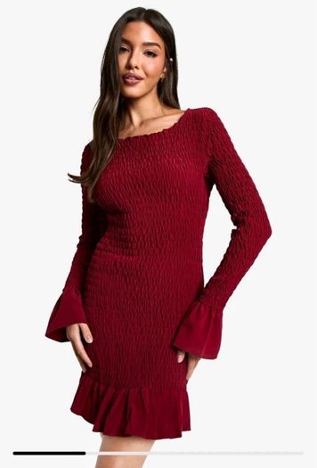 Boohoo burgundy dress