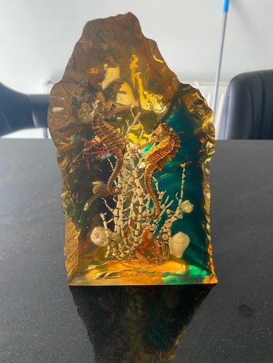 Lucite sea scape ornament
