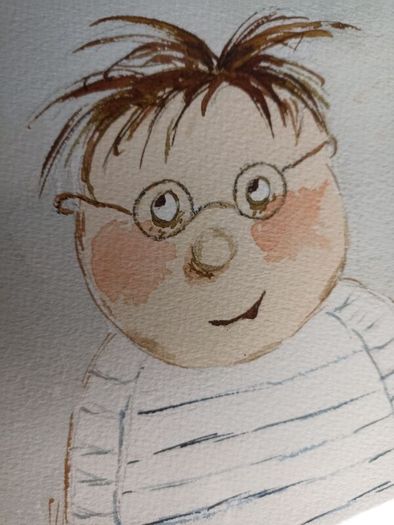 Framed Watercolour Cartoon Pic