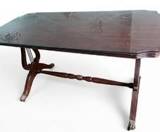 Regency Style Lyre-Leg Coffee Table with Glass Top